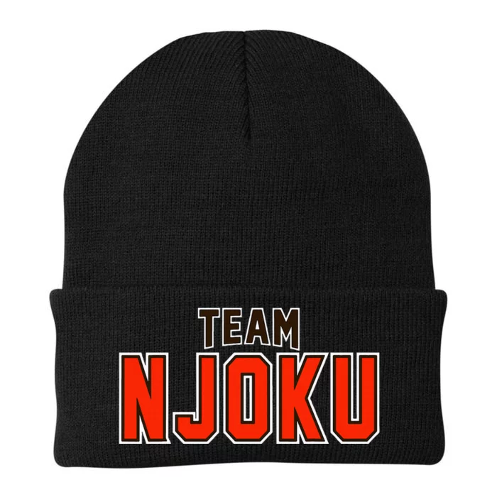 Team Njoku Surname Proud Family Last Name Knit Cap Winter Beanie