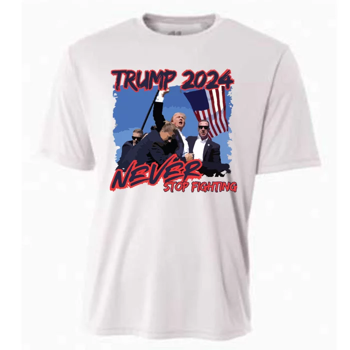 Trump Never Stop Fighting Trump Assassination Cooling Performance Crew T-Shirt