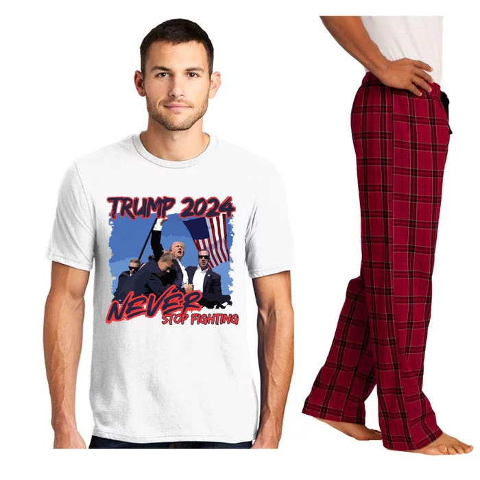 Trump Never Stop Fighting Trump Assassination Pajama Set