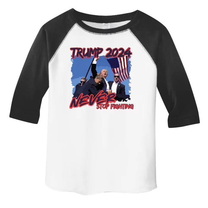 Trump Never Stop Fighting Trump Assassination Toddler Fine Jersey T-Shirt