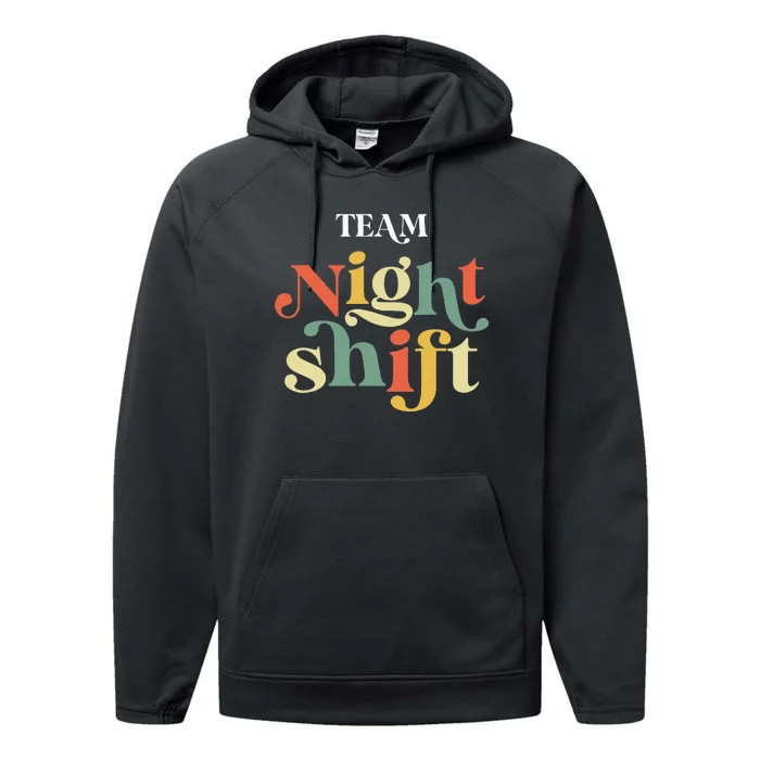 TEAM Night Shift Nurse ICU Nurse Team Critical Care Trauma Performance Fleece Hoodie