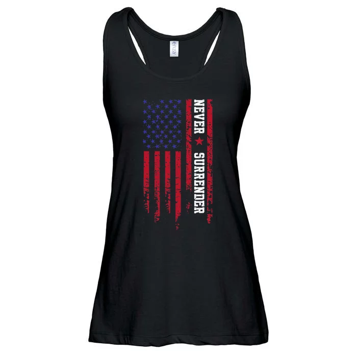 Trump Never Surrender 2024 Support Trump Ladies Essential Flowy Tank