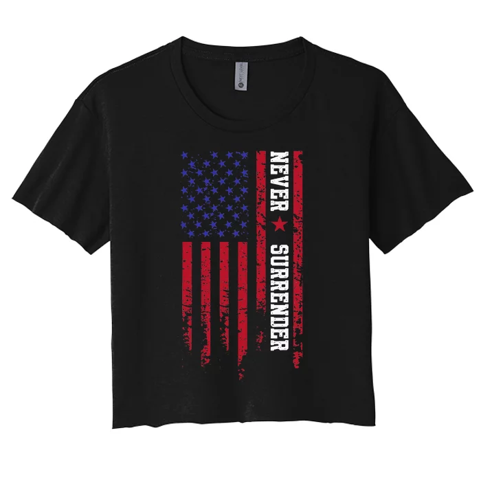 Trump Never Surrender 2024 Support Trump Women's Crop Top Tee