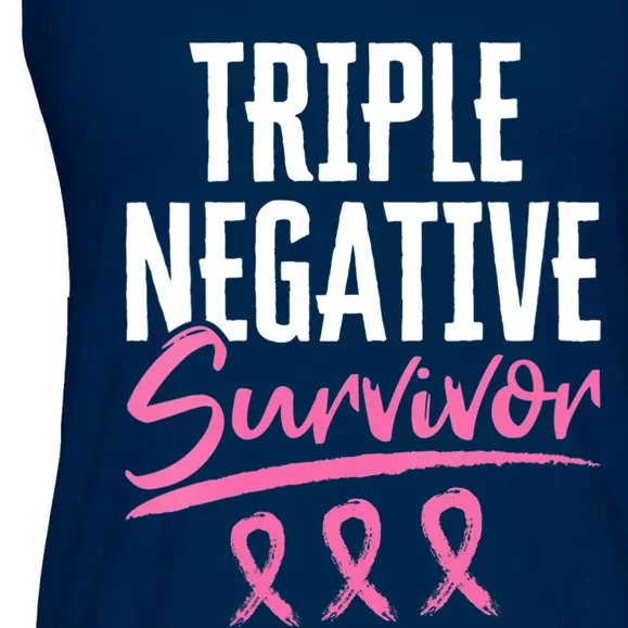 Triple Negative Survivor Breast Cancer Awareness TNBC Ladies Essential Flowy Tank