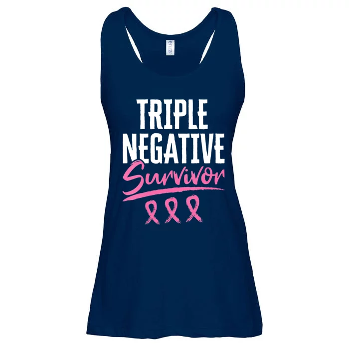 Triple Negative Survivor Breast Cancer Awareness TNBC Ladies Essential Flowy Tank