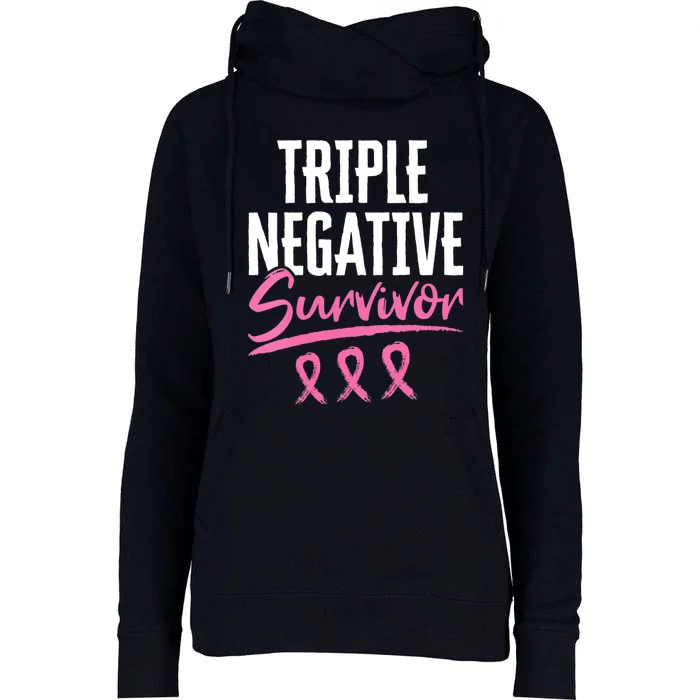 Triple Negative Survivor Breast Cancer Awareness TNBC Womens Funnel Neck Pullover Hood