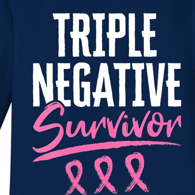 Triple Negative Survivor Breast Cancer Awareness TNBC Baby Long Sleeve Bodysuit