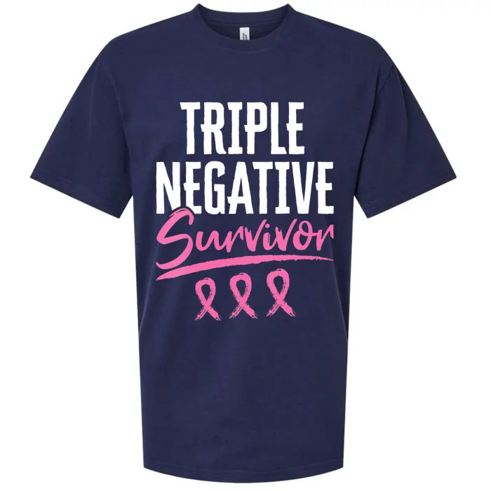 Triple Negative Survivor Breast Cancer Awareness TNBC Sueded Cloud Jersey T-Shirt