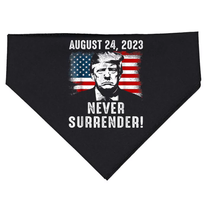 Trump Never Surrender Donald Trump Mugshot 2024 USA-Made Doggie Bandana