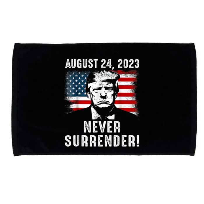 Trump Never Surrender Donald Trump Mugshot 2024 Microfiber Hand Towel