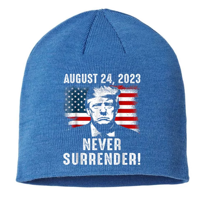 Trump Never Surrender Donald Trump Mugshot 2024 8 1/2in Sustainable Knit Beanie