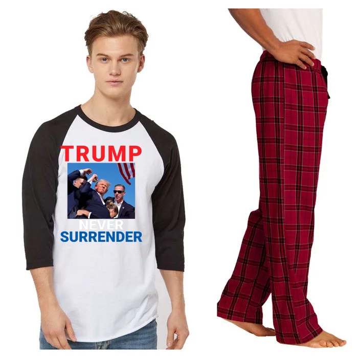 Trump Never Surrender 2024 Pennsylvania Rally 2024 Usa Flag Save Our Republic Raglan Sleeve Pajama Set