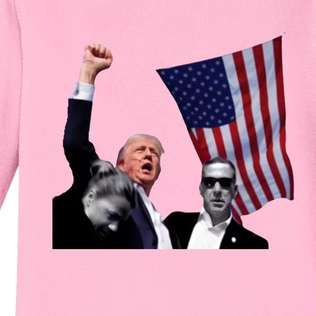 Trump Never Surrender Rise Up Fight Stand In Their Way! Cool Gift Baby Long Sleeve Bodysuit