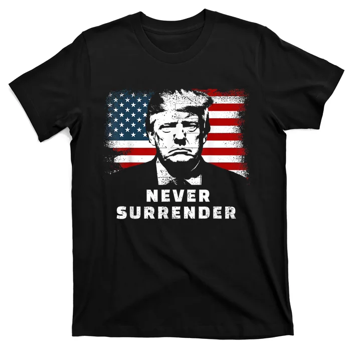 Trump Never Surrender Trump Mug Shot T-Shirt