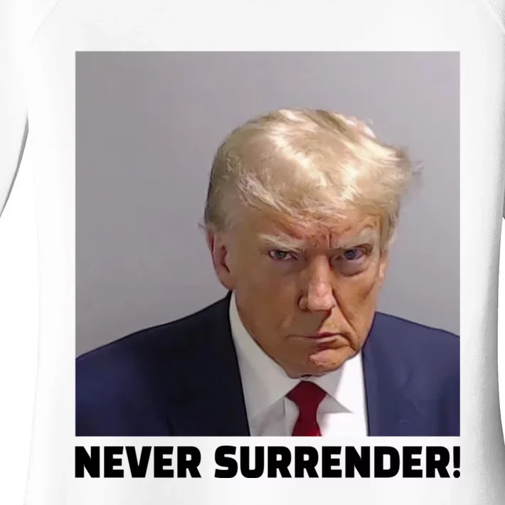 Trump never surrender Donald Trump Mugshot 2024 Women's Perfect Tri Tunic Long Sleeve Shirt