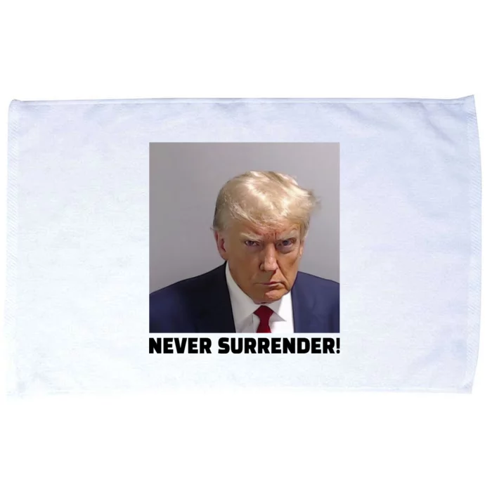 Trump never surrender Donald Trump Mugshot 2024 Microfiber Hand Towel