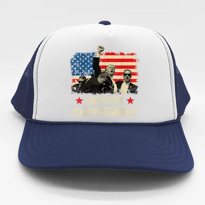 Trump Never Surrender American Flag Pennsylvania Trump Rally Shooting Trucker Hat