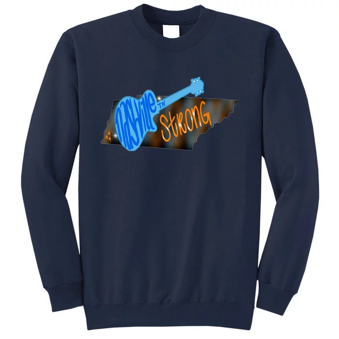 Tennessee Nashville Strong Cool Music City Guitar Tall Sweatshirt