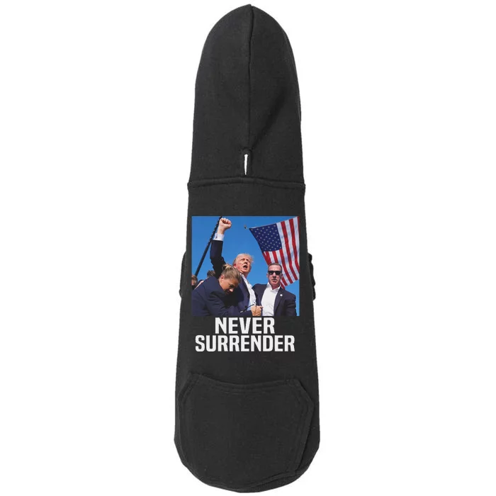 Trump Never Surrender 2024 Resilient Leadership Doggie 3-End Fleece Hoodie