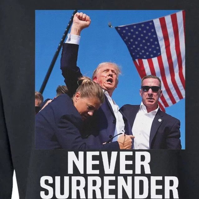 Trump Never Surrender 2024 Resilient Leadership Cropped Pullover Crew