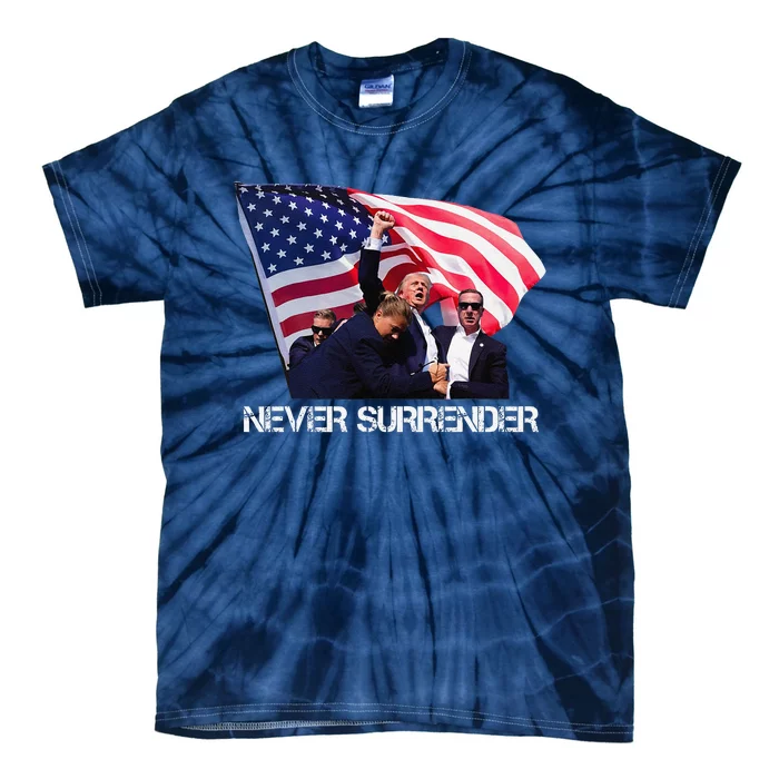 Trump Never Surrender Tie-Dye T-Shirt