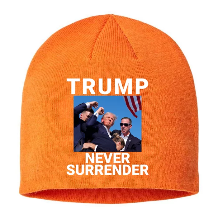 Trump Never Surrender 2024 Pennsylvania Rally 2024 Usa Flag Save Our Republic 8 1/2in Sustainable Knit Beanie