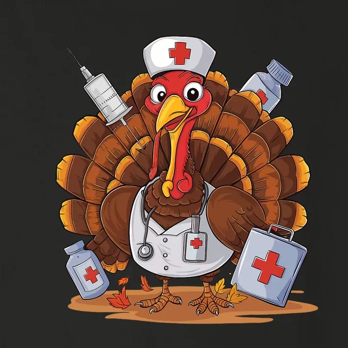 Turkey Nurse Stethoscope Thanksgiving Fall Scrub Top Women Toddler Long Sleeve Shirt