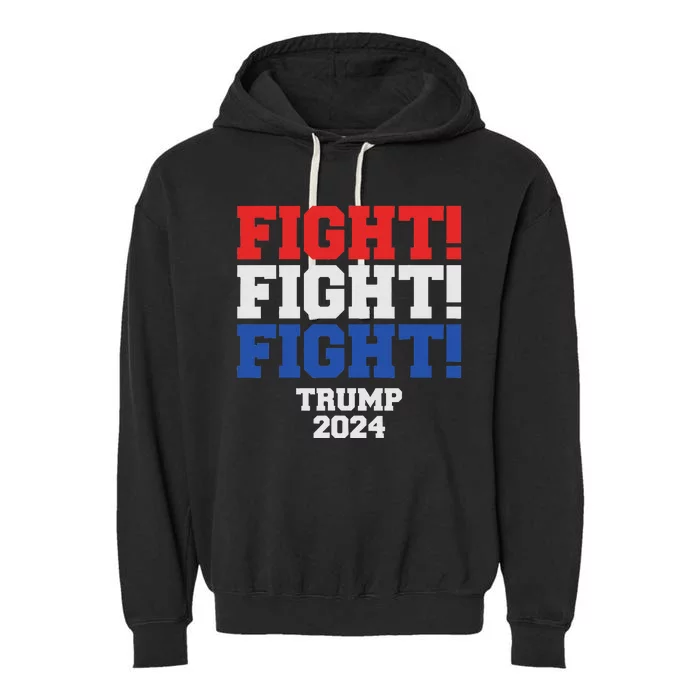 Trump Never Stop Fighting Save America 2024 Garment-Dyed Fleece Hoodie