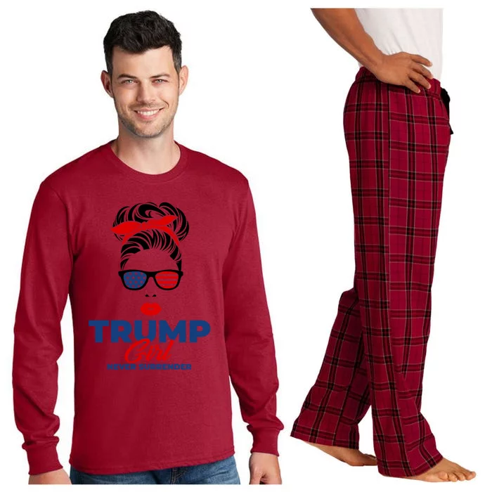 Trump Never Surrender Gift Long Sleeve Pajama Set