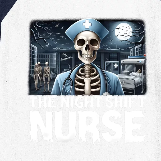 The Night Shift Nurse Spooky Ghost Nurse Halloween Costume Baseball Sleeve Shirt