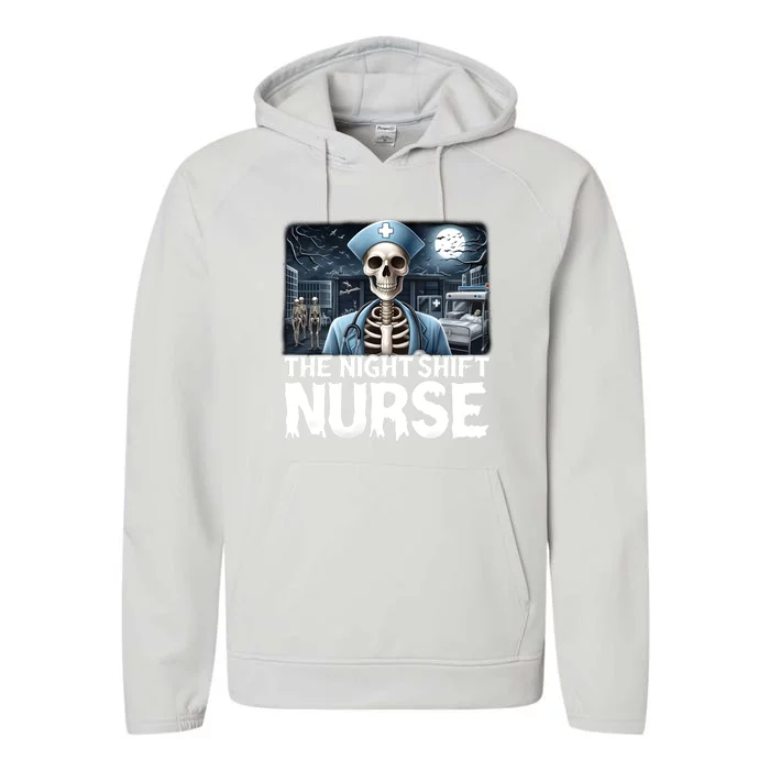 The Night Shift Nurse Spooky Ghost Nurse Halloween Costume Performance Fleece Hoodie