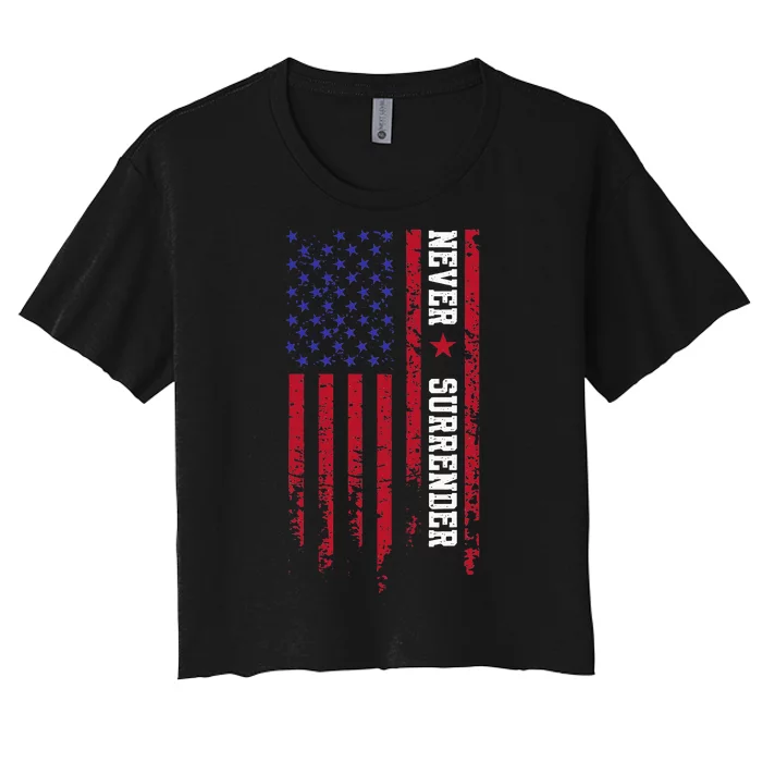 Trump Never Surrender 2024 Support Trump Women's Crop Top Tee