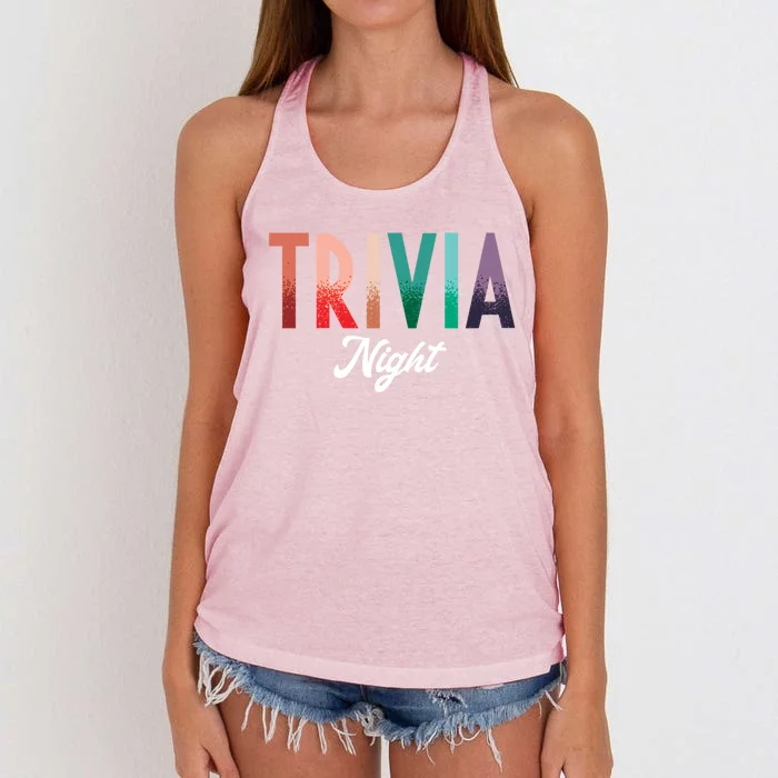 Trivia Night Show Pub Quiz Game Trivia Night Cool Gift Women's Knotted Racerback Tank