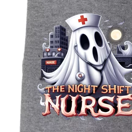 The Night Shift Nurse Spooky Ghost Nurse Halloween Graphic Doggie 3-End Fleece Hoodie