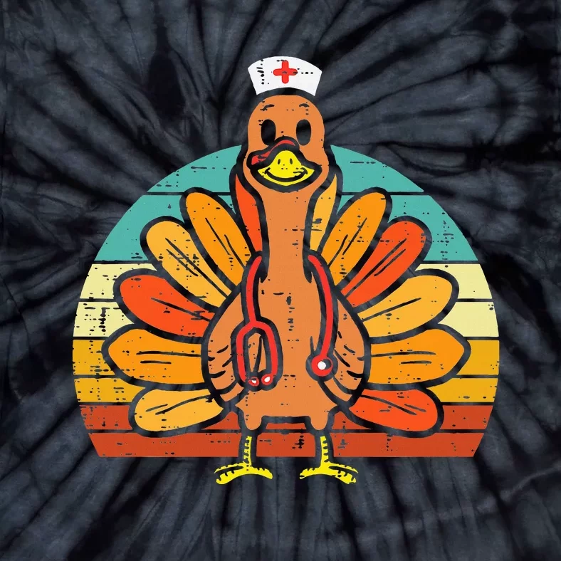 Turkey Nurse Stethoscope Thanksgiving Fall Tie-Dye T-Shirt