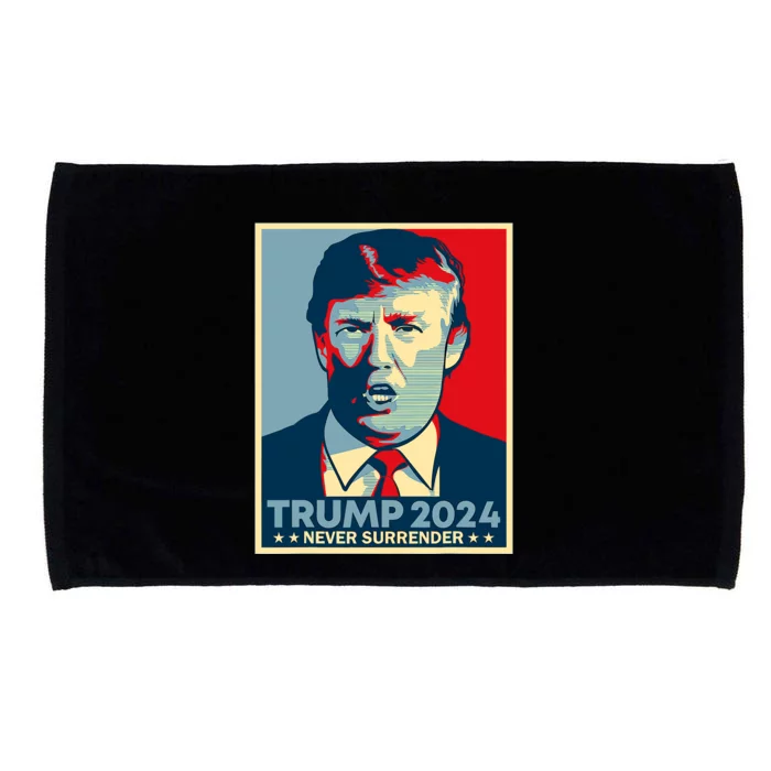 Trump never surrender 2024 Mugshot Microfiber Hand Towel