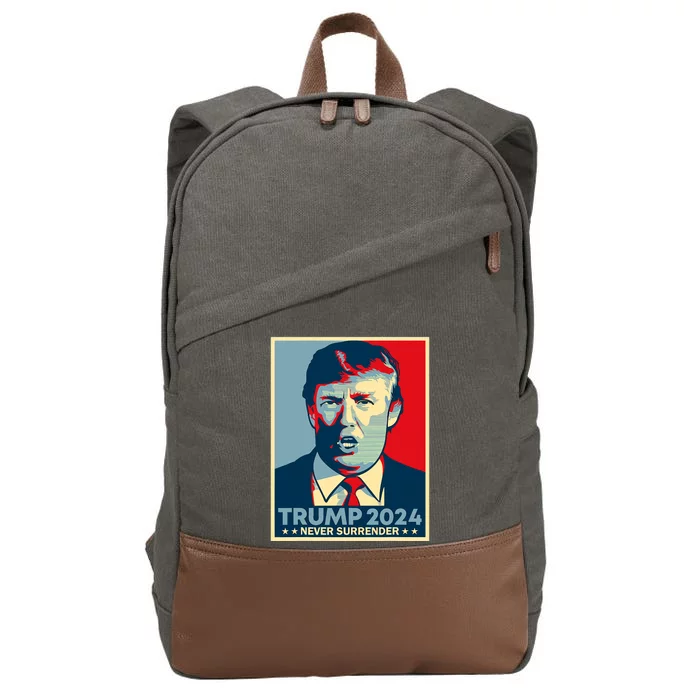 Trump never surrender 2024 Mugshot Cotton Canvas Backpack