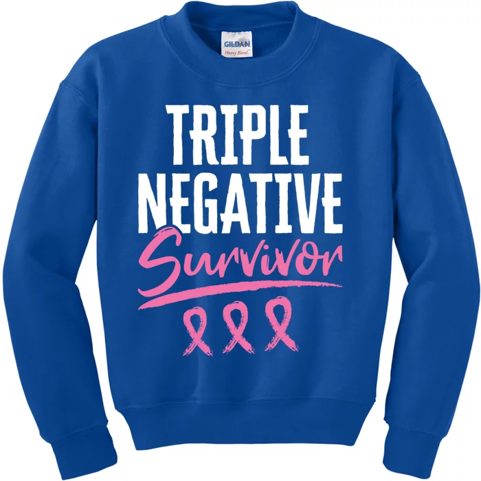 Triple Negative Survivor Breast Cancer Awareness Tnbc Gift Kids Sweatshirt