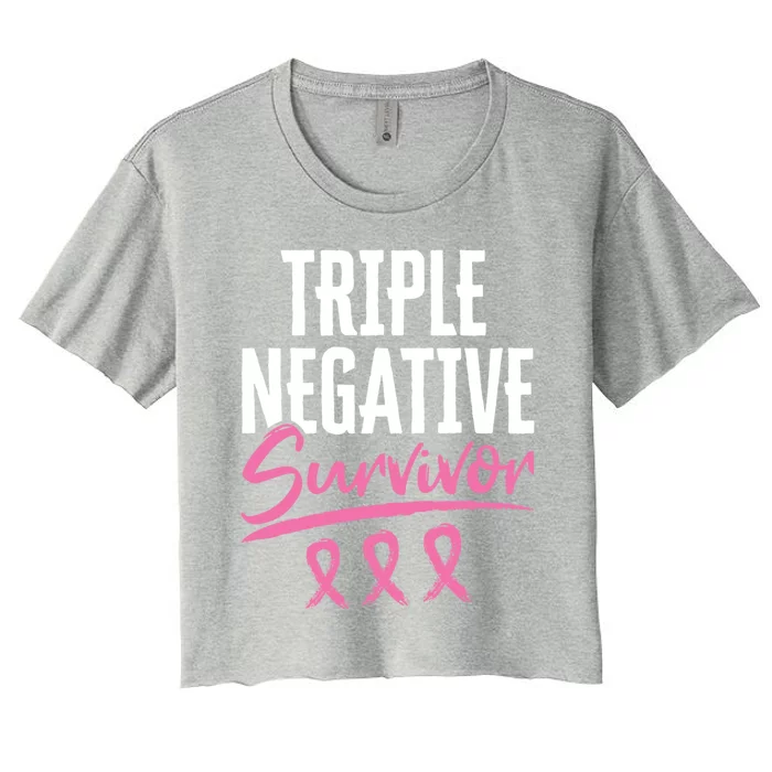 Triple Negative Survivor Breast Cancer Awareness Tnbc Gift Women's Crop Top Tee