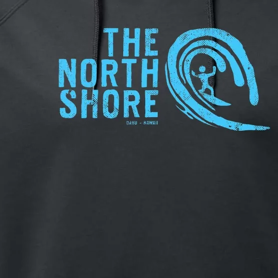 The North Shore Oahu Hawaii Hawaiian Surf Family Vacation Performance Fleece Hoodie