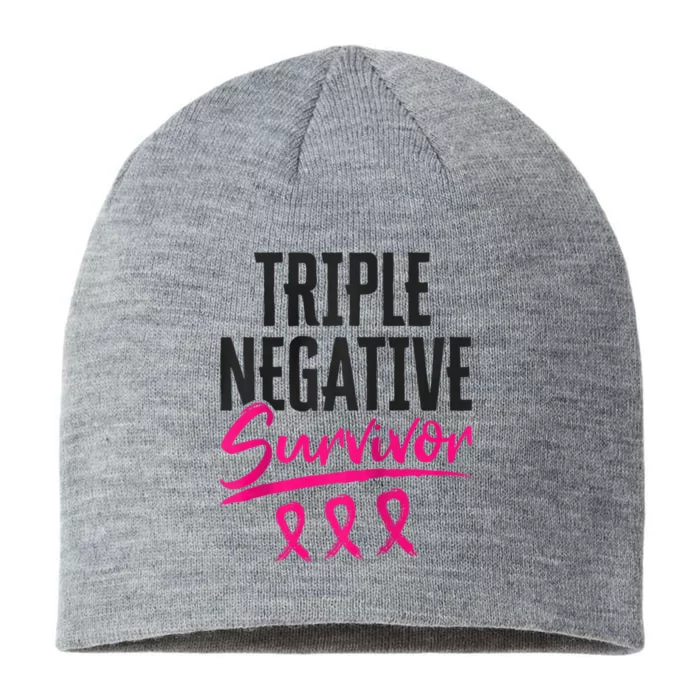 Triple Negative Survivor TNBC Breast Cancer Awareness 8 1/2in Sustainable Knit Beanie