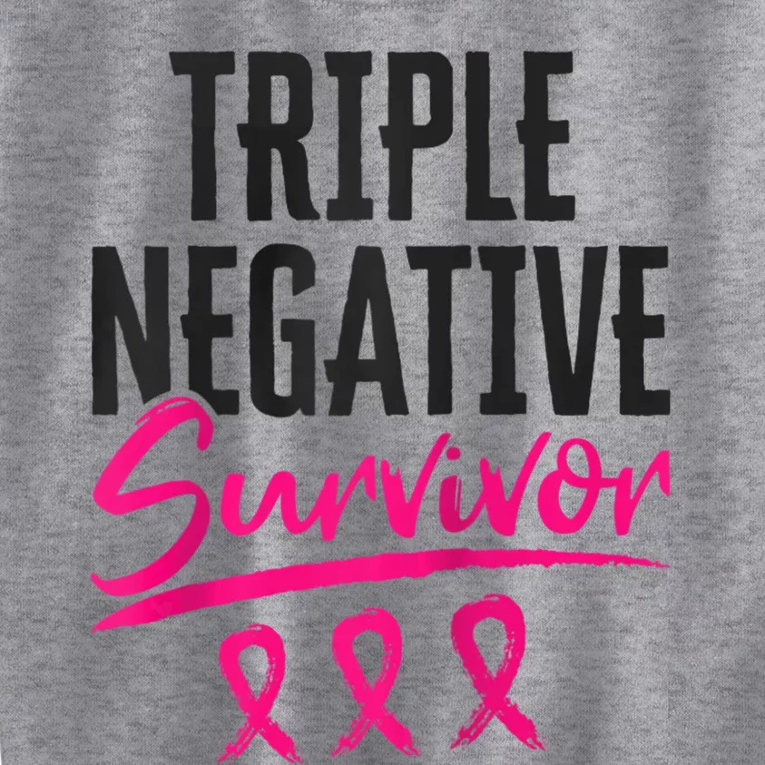 Triple Negative Survivor TNBC Breast Cancer Awareness Kids Sweatshirt