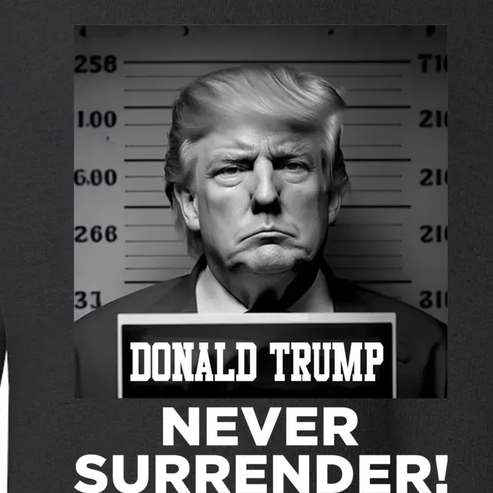 Trump Never Surrender 2024 Mugshot Toddler Sweatshirt