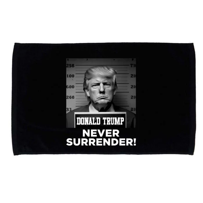 Trump Never Surrender 2024 Mugshot Microfiber Hand Towel