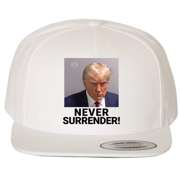 Trump Never Surrender Mugshot Booking Trump Mugshot 2024 Georgia Trump Mugshot Wool Snapback Cap