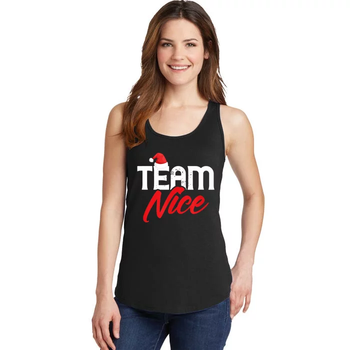 Team Nice Shirt Funny Couple Matching Outfit Team Naughty TShirt Ladies Essential Tank