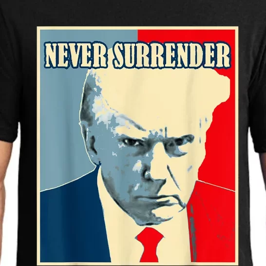 Trump Never Surrender Donald Trump Mugshot 2024 Pajama Set