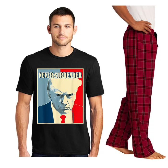 Trump Never Surrender Donald Trump Mugshot 2024 Pajama Set