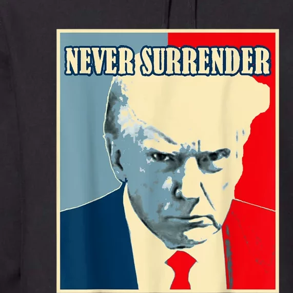 Trump Never Surrender Donald Trump Mugshot 2024 Premium Hoodie