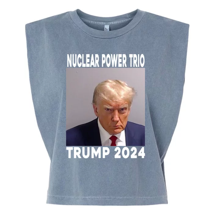 Trump Never Surrender Donald Trump Mugshot 2024 Garment-Dyed Women's Muscle Tee